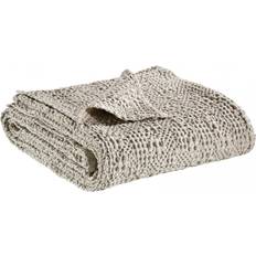 Tissus Vivaraise Jeté Tana Lin Tissu Marron, Beige