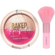 Sunkissed Blushes Sunkissed Blusher Highlight Duo With Brush Glossy Pressed Powder