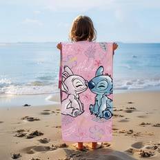 Disney Stitch Lilla Mikrofiber Håndklæde 70 x 140 cm Badehåndklæde