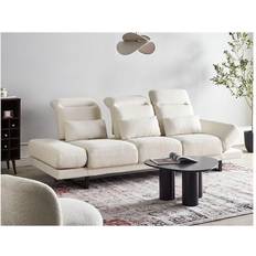 Sofa Set - White Sofas Beliani Modern Polyester Steel Sofa 3 Seater