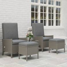 Metal Outdoor Lounge Sets OutSunny 2 Seater Dark Grey 5 Pcs Outdoor Lounge Set, Table incl. 4 Chairs