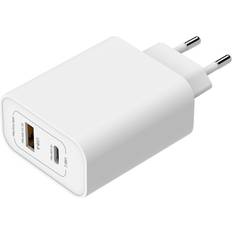USB-C Vægoplader 65W PD 2 Porte Hvid