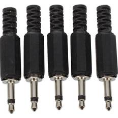 Black Plastic 3.5mm Male Mono Plug Adapter