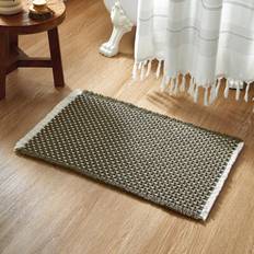 TYUU Boho Bathroom Rug 30 x Dark Green White