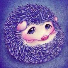 Lila Diamond Paintings Fiyo 5D DIY Diamond Painting Purple Hedgehog Embroidery Cross Stitch