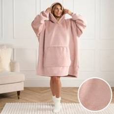 Textiles OHS Adults Faux Fur Hoodie Blanket Blankets Pink