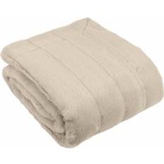 Textiles Paoletti Alaskan Large Faux Fur Throw 140cm x 200cm Blankets Beige
