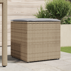 VidaXL Dynlådor vidaXL Utomhusförvaringslåda Beige Syntetisk Rattan Mellanstor