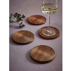 Kökstillbehör NEXT Bronx Set of 4 Etched Wood Coasters Coaster