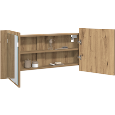 Badeværelsesmøbler vidaXL LED Spejlskab Artisan Eg 100x12x45 cm
