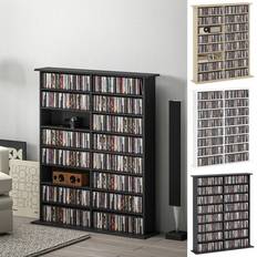 CD & Vinyl Storage Homcom 720 CD 396 Blu-ray Storage Tower Black
