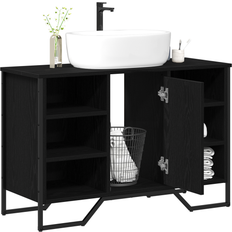 Vægskabe vidaXL Badeværelsesskab Til Vask Sort Eg 91x35x60 cm
