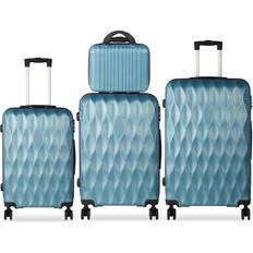 Blue Suitcase Sets Leaper 4PCS Travel Luggage Suitcase Set