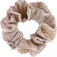 Scrunchie Kaisa Hvid Brun Prikker