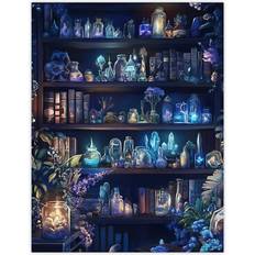 White Posters ARTERY8 White Witch Cupboard Books Crystals Potions Wall Art Print 18 H24 Inch Poster