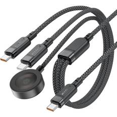 Kablar Acefast C6-11 3-i-1 USB-C 2x USB-C 100W Qi Cable 1.2m