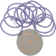 Hårelastikker Rosa 10 Pak Light Purple Glit