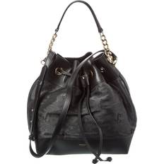 Black Bucket Bags Jimmy Choo Juno Mesh Leather Bucket Bag