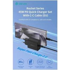 Raket Snabbladdare USB-C 45W PD USB-C Kabel