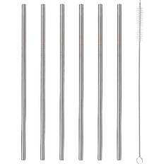 Straws on sale Glim & Glam Stainless Steel Straws Brush Drinks Set 6pcs