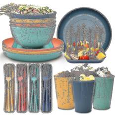 Unbreakable Dinnerware Mixed Colors Dinner Set