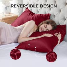 Satin Silk Pillowcase Pack of 2 Red