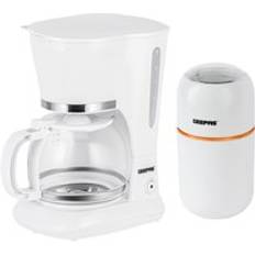 White Coffee Brewers Geepas 1.5L Filter Coffee Machine Capacity Combo Set
