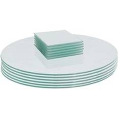 Coasters Harbour Housewares 12pc Round Glass Placemats Square Coasters Set 30cm Coaster