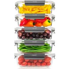 Homiu Glass Storage Containers 5 Airtight Food Container