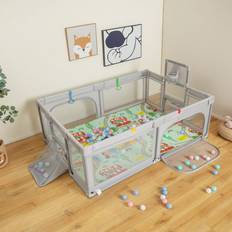 Playpen Costway Safe Play Yard Large Baby Playpen