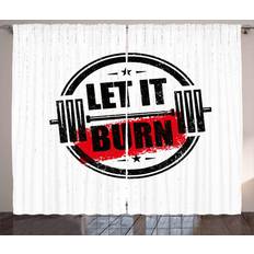 Curtains & Accessories Ambesonne Fitness Curtains Let It Burn 2 Panel