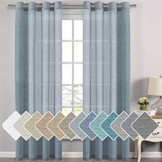 Curtains & Accessories H.Versailtex Linen Curtain Panel Flax Blended Extra Long 108 Long