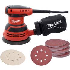 Makita M9204 125mm 5 240v Electric Random Orbital Sander Dust Bag 51 Sheets