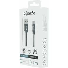 Kabler PowerRay Data Cable PR-DCUC020TBK USB USB-C 0.2 m
