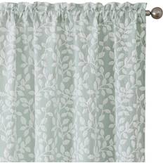 Curtains & Accessories Chyhomenyc Anna White Green Curtains 63 Inch Length