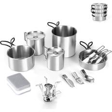 13pcs Stainless Steel Camping Pots Set