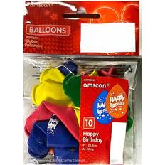 Balloons Amscan Latex Happy Birthday Balloons Pack 10