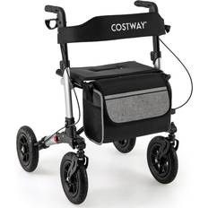 Costway Seniors Folding Rollator Walker Silver