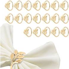 Gold Napkin Rings Sodial 20pcs Leaf Rings for Table Napkins Napkin Ring