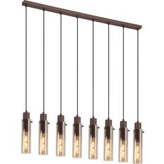 Lamper Searchlight Sweden II Hængelampe 8 Lyskilder Lang Stål Glas E27 Pendel