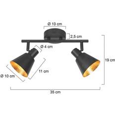 Lamper Steinhauer Loftspot Oeroe 2 Lyskilder Sort Metal E14 Spotlight 2stk
