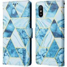 Mobile Phone Accessories GANGXUN Blue Wallet Case for Redmi 9a Kickstand