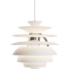 Aluminium - Skrivbordslampor Pendellampor Louis Poulsen PH Snowball Pendel E27 Soft White High Lustre Chrome Pendellampa