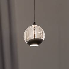 Lucande Loftlamper Lucande LED Pendellampe Hayley Sort 1 Lyskilde Glas Pendel