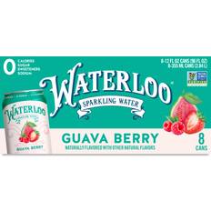 Vegan Bottled Water Waterloo Sparkling Water Guava Berry 8 Cans