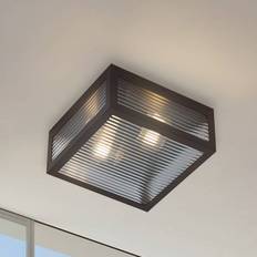 Lindby Udendørsbelysning Loftlamper Lindby Udendørs Loftlampe Bolgar Sort Metal Glas Loftplafond
