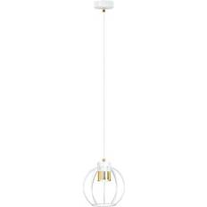 Ajax Lamper Ajax 1 Hvid Guld Pendellampe Ø18 cm Max 8W Pendel