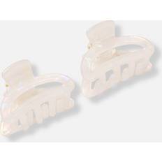 Montini Hårprodukter Montini Hårklämma Vit Melerad Plast 4 cm