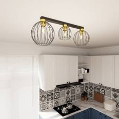 Nest Lamper Nest 3 Sort Guld Loftslampe Ø24 cm E27 230V Loftplafond