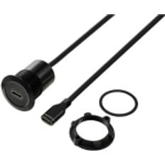 Kablar TRU Components USB-C 3.1 Buchse 1 m Kabel Schwarz